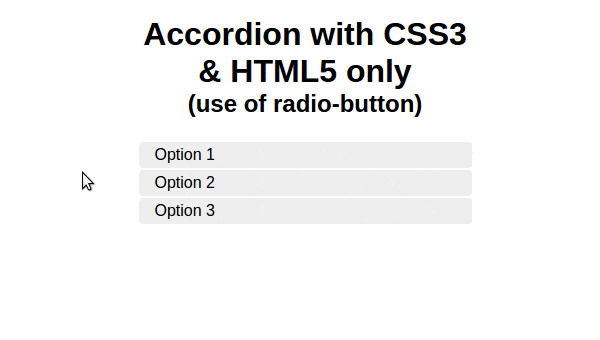 Accordion with css3 and html5 only using radio button