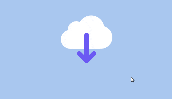 Cloud download animation button