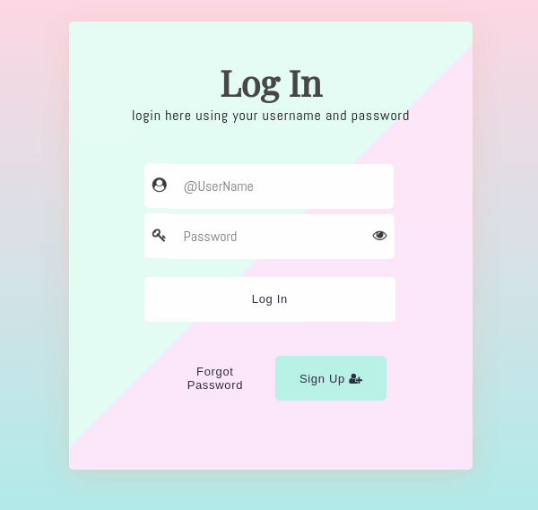 Log in form css