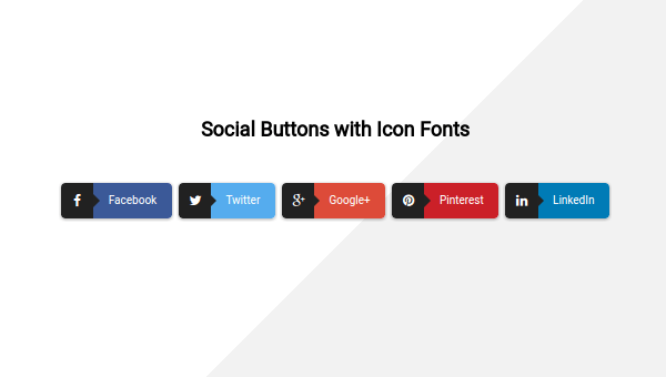 Social buttons with icon fonts