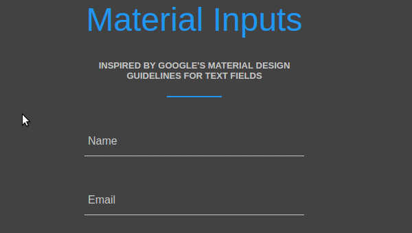 Css only material inputs
