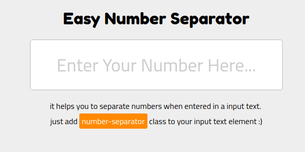 Easy number separator in jquery
