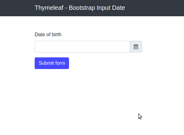Thymeleaf bootstrap input date