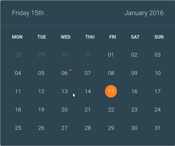 Calendar flip animation