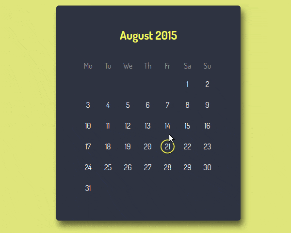 Calendar widgeet