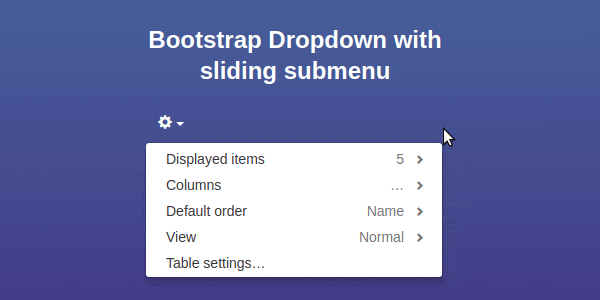 Bootstrap dropdown slidemorph menu