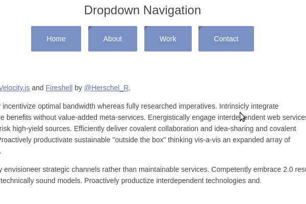 Dropdown navigation