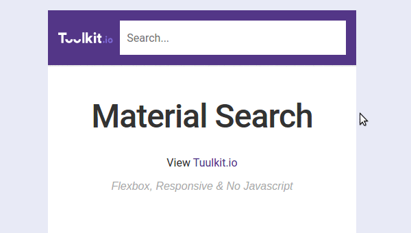Material design search bar