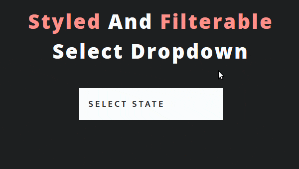 Css styled and filterable select dropdown