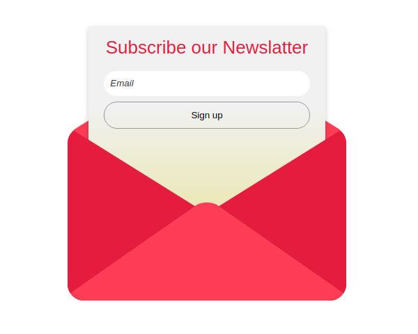 Subscribe form with envelope