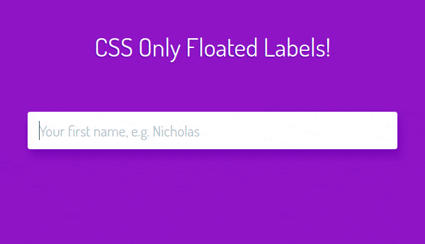 Css only floated labels