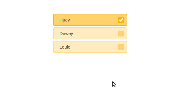 Mobile radio buttons with small animation