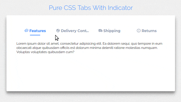 Pure css tabs with indicator