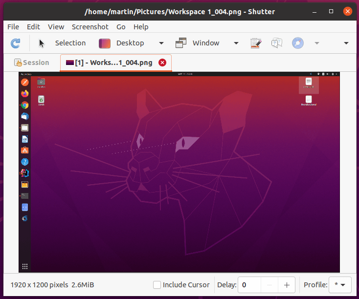 Shutter desktop screenshot