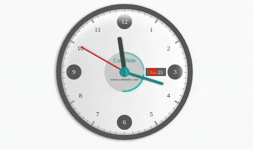 Jquery realistic analog clock widget