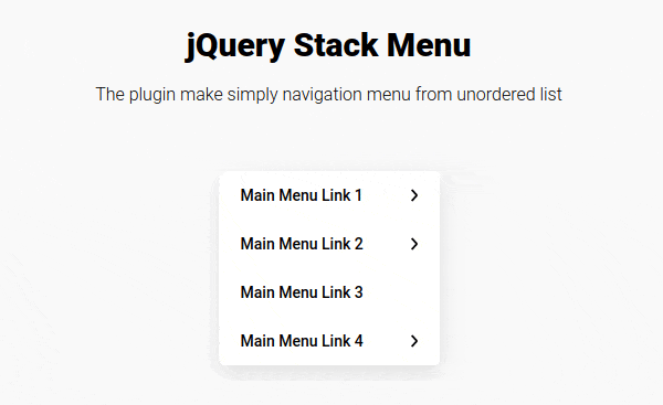 Jquery stack menu