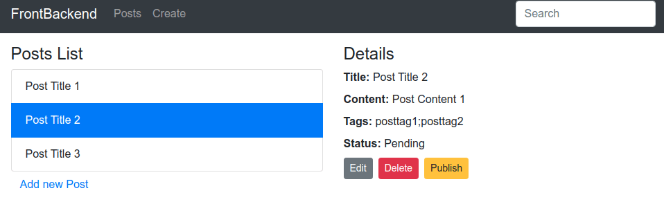 Post list with selected
