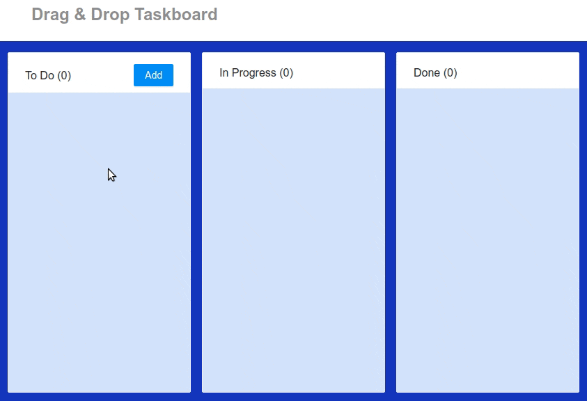 React taskboard spring boot2 postgresql creating tasks