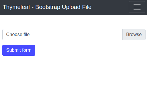 Spring Boot + Bootstrap + Thymeleaf Upload File