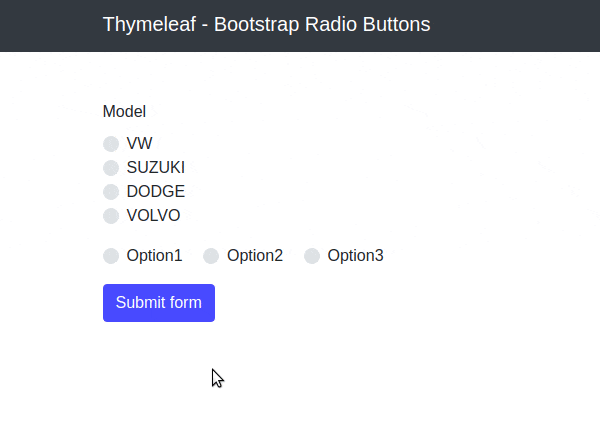 Thymeleaf bootstrap radio buttons